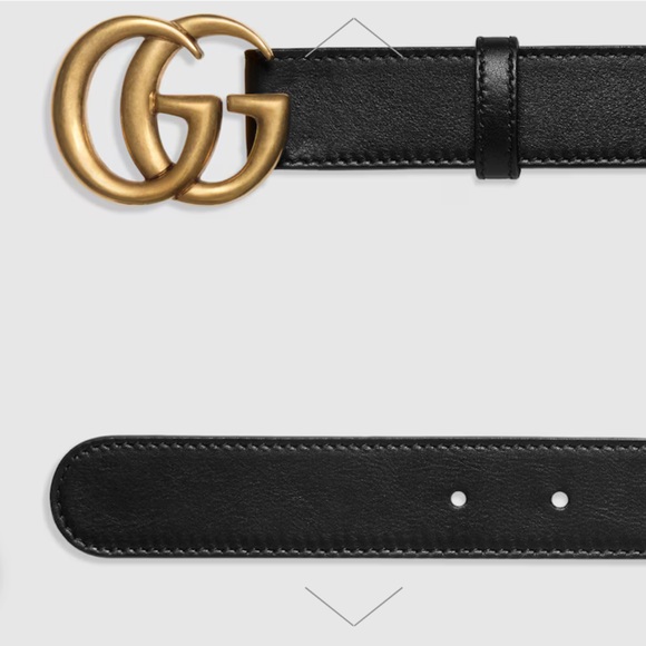 GUCCI MEN & WOMEN EMBOSS WITH INITIALS GG MARMONT BLACK BELT $ 530 AUTHENTIC 32 - Picture 3 of 7